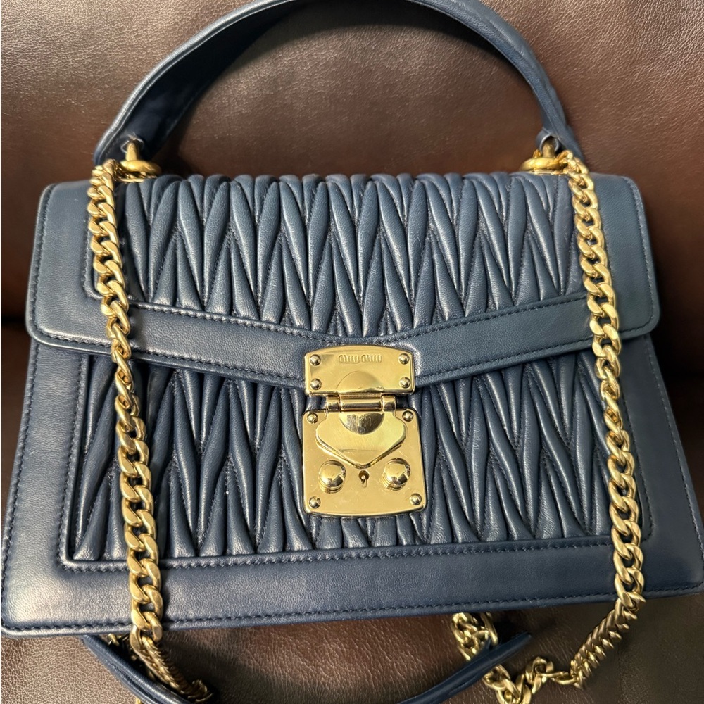 MIU MIU confidential logo shoulder bag